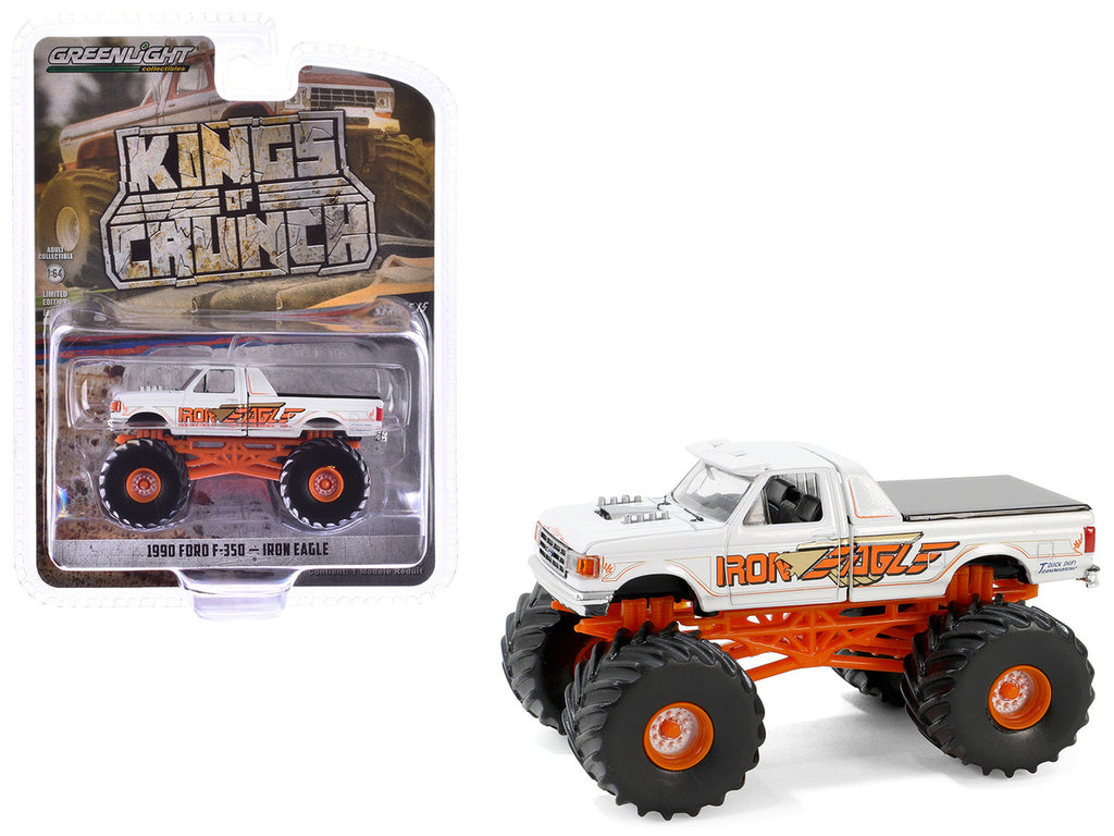 1990 Ford F-350 Monster Truck White "Iron Eagle" "Kings of Crunch" Series 15 1/64 Diecast Model Car by Greenlight-0