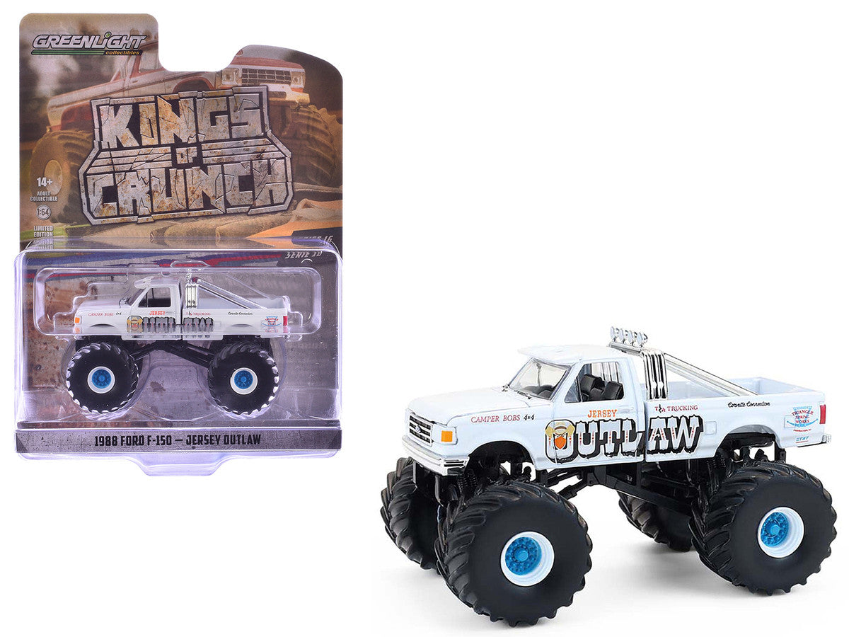 1988 Ford F-150 Monster Truck "Jersey Outlaw" White "Kings of Crunch" Series 16 1/64 Diecast Model Car by Greenlight-4