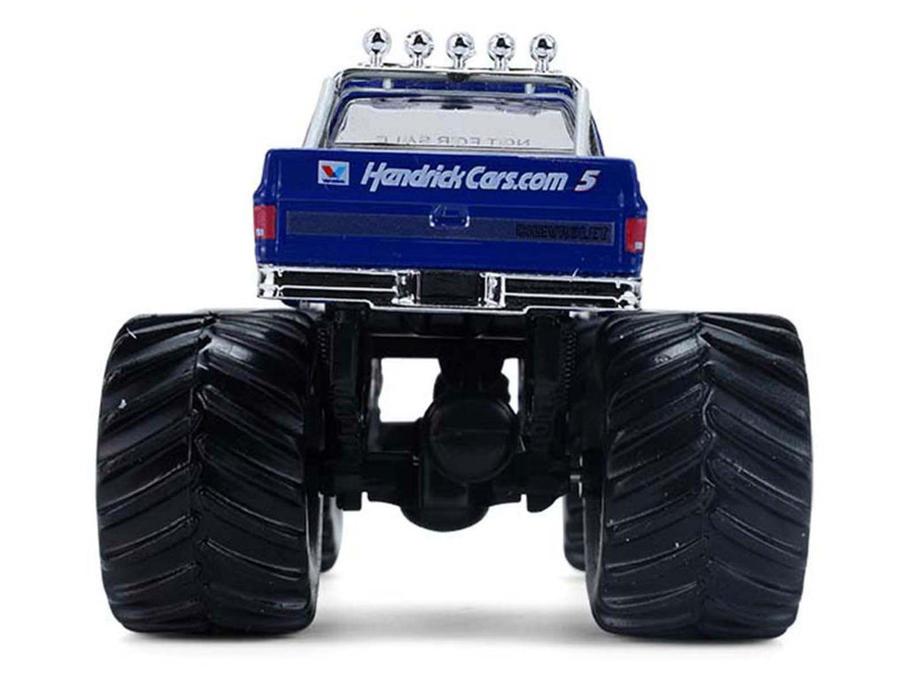 1981 Chevrolet K20 Monster Truck #5 "HendrickCars.com" Blue and White with Graphics "Kings of Crunch - Hendrick Motorsports Tribute" Special Edition 1/64 Diecast Model Car by Greenlight-4