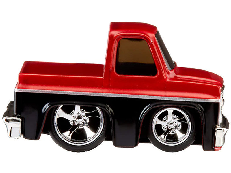 1987 Chevrolet C10 Pickup Truck Red Metallic and Black "Customs" Series 2 Diecast Model Car by CarTuned-0