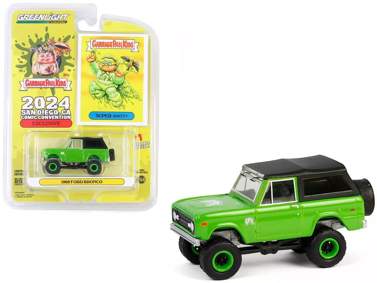 1969 Ford Bronco "Garbage Pail Kids: Super Snotty" Green with Black Top "San Diego Comic-Con 2024 Exclusive" 1/64 Diecast Model Car by Greenlight-3