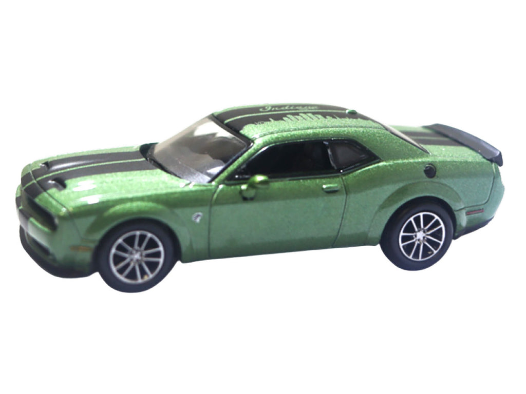 2020 Dodge Challenger SRT Hellcat Widebody F8 Green Metallic with Black Indiana Stripes "2025 Greenlight Waltersons Collector's Expo Exclusive" 1/64 Diecast Model Car by Greenlight-0