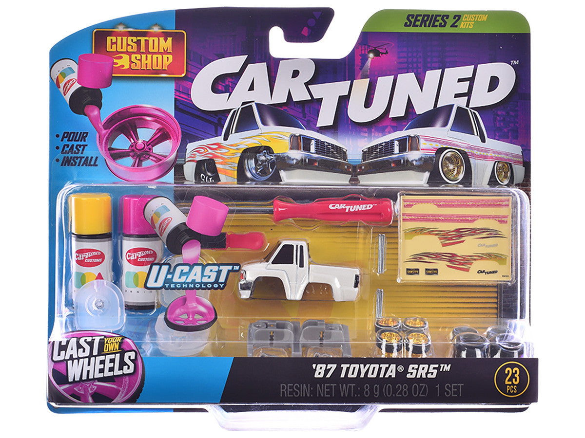 1987 Toyota SR5 Pickup Truck White and 1993 Toyota Supra Blue "Custom Shop" 2 Car Set Diecast Model Cars by CarTuned-0