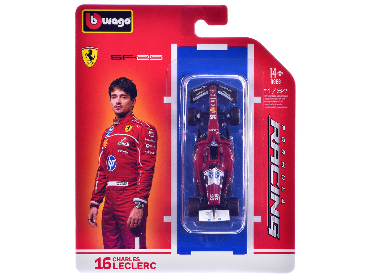 Bburago Ferrari SF-25 #16 Charles Leclerc F1 Diecast Model 1/64-1