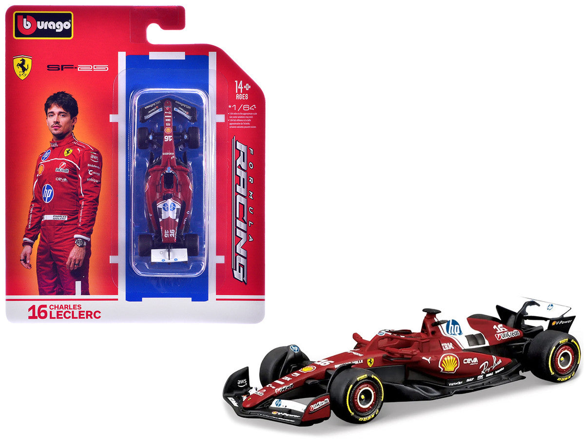 Bburago Ferrari SF-25 #16 Charles Leclerc F1 Diecast Model 1/64-2