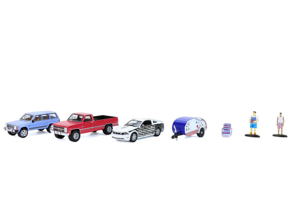 "Summer Cookout Diorama" Set of 7 pieces 1/64 Diecast Model Cars by Greenlight-1