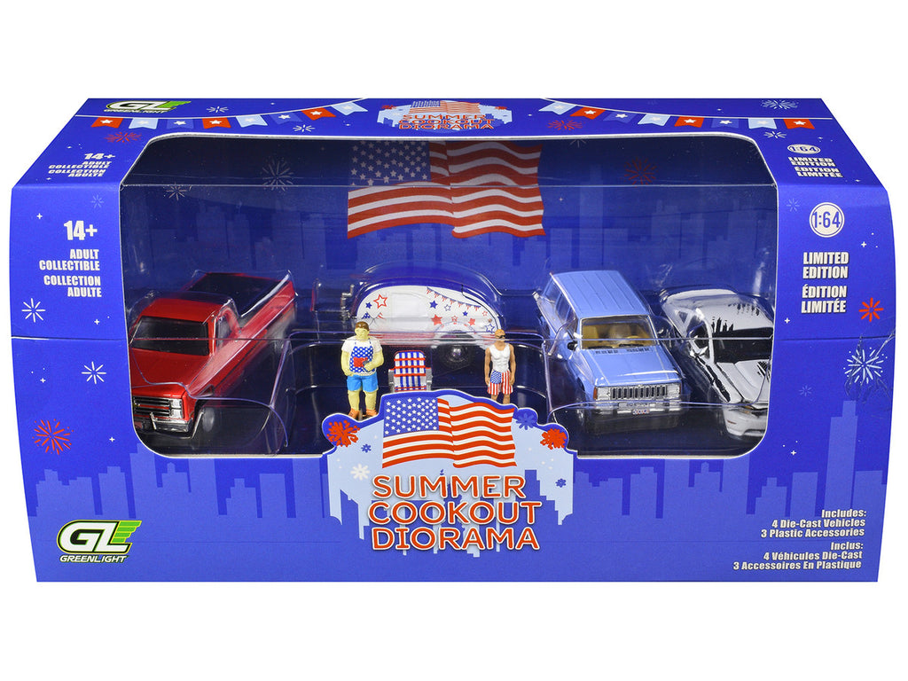 "Summer Cookout Diorama" Set of 7 pieces 1/64 Diecast Model Cars by Greenlight-2