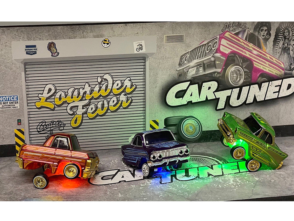 "Lowriders Show Glow" Series 2 Set of 8 Pieces Diecast Model Cars by CarTuned-3