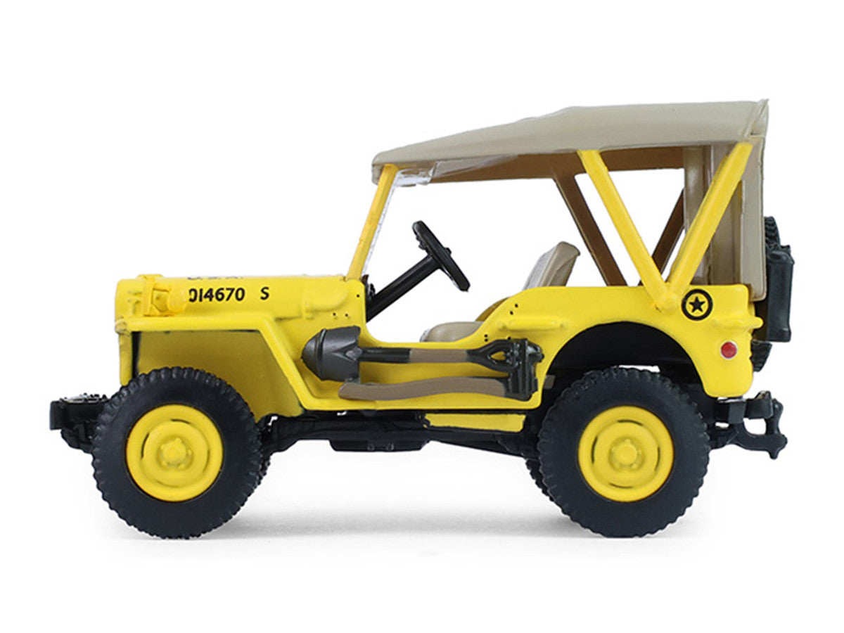 1942 Willys MB Jeep "Control Jeep - U.S. Army Air Forces" Yellow with Beige Top "Battalion 64" Series 6 1/64 Diecast Model Car by Greenlight-1