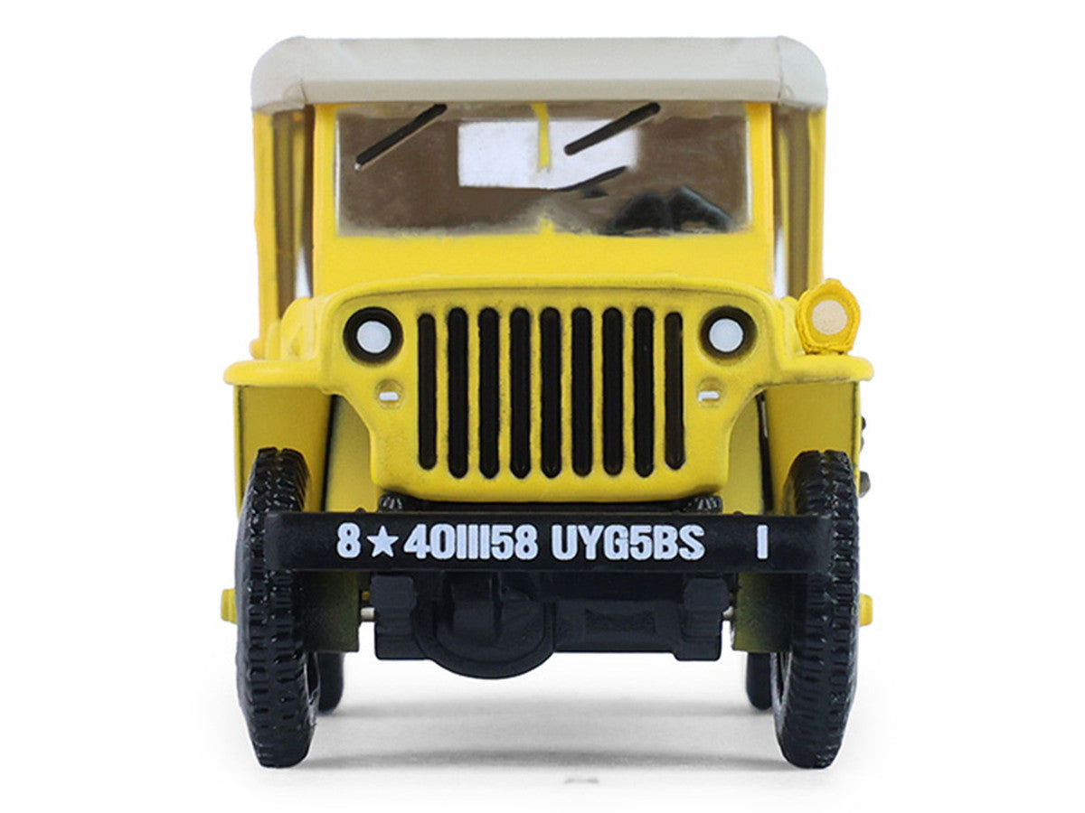 1942 Willys MB Jeep "Control Jeep - U.S. Army Air Forces" Yellow with Beige Top "Battalion 64" Series 6 1/64 Diecast Model Car by Greenlight-2