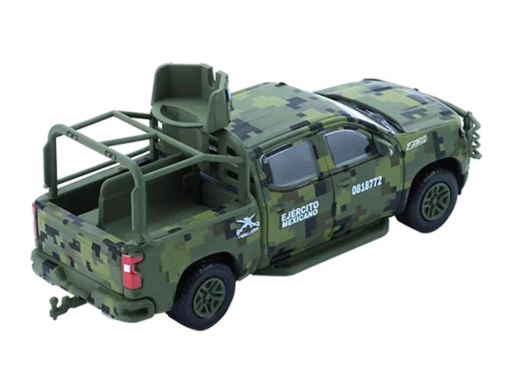 2021 Chevrolet Silverado LT Trail Boss Z71 Truck "Mexican Military" Green Digital Camouflage "Battalion 64" Series 6 1/64 Diecast Model Car by Greenlight-2