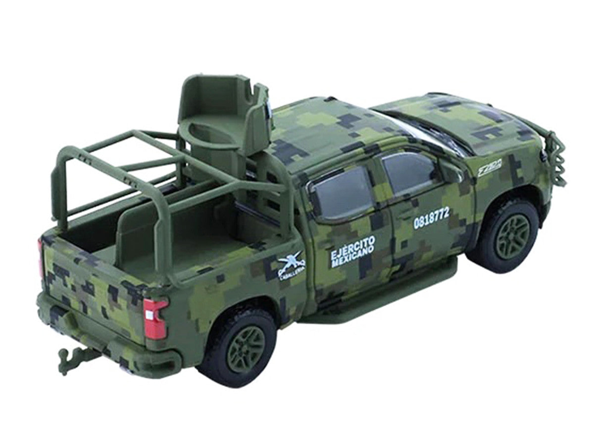 2021 Chevrolet Silverado LT Trail Boss Z71 Truck "Mexican Military" Green Digital Camouflage "Battalion 64" Series 6 1/64 Diecast Model Car by Greenlight-2