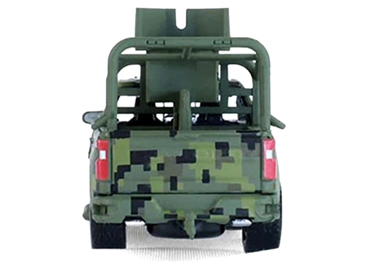 2021 Chevrolet Silverado LT Trail Boss Z71 Truck "Mexican Military" Green Digital Camouflage "Battalion 64" Series 6 1/64 Diecast Model Car by Greenlight-1