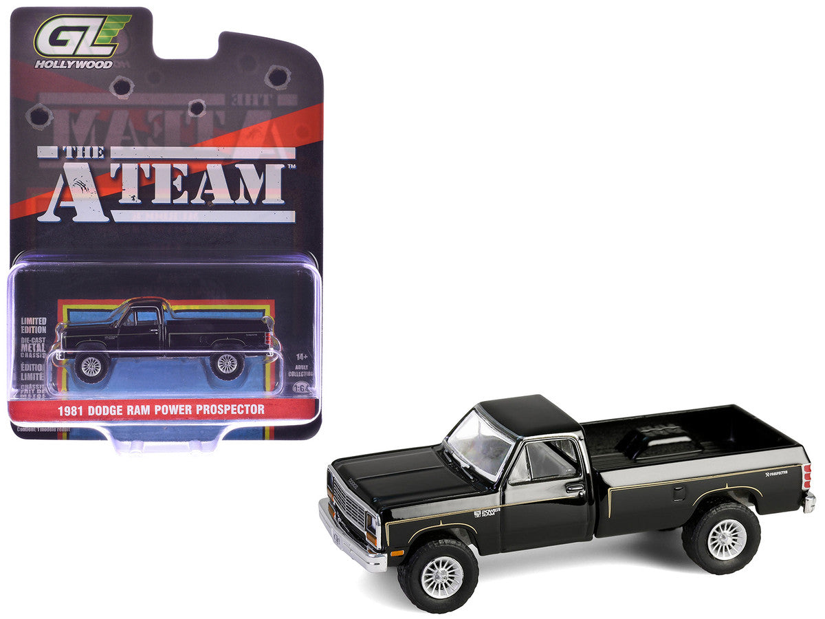 1981 Dodge Power Ram Prospector Pickup Truck Black "The A-Team" (1983-1987) TV Series "Hollywood Series" Release #43 1/64 Diecast Model Car by Greenlight-4