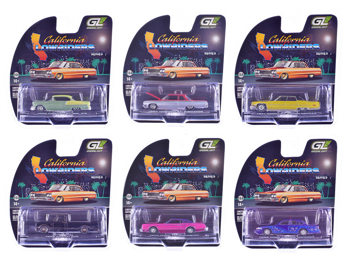 "California Lowriders" Series 7 Set of 6 pieces 1/64 Diecast Model Cars by Greenlight-2