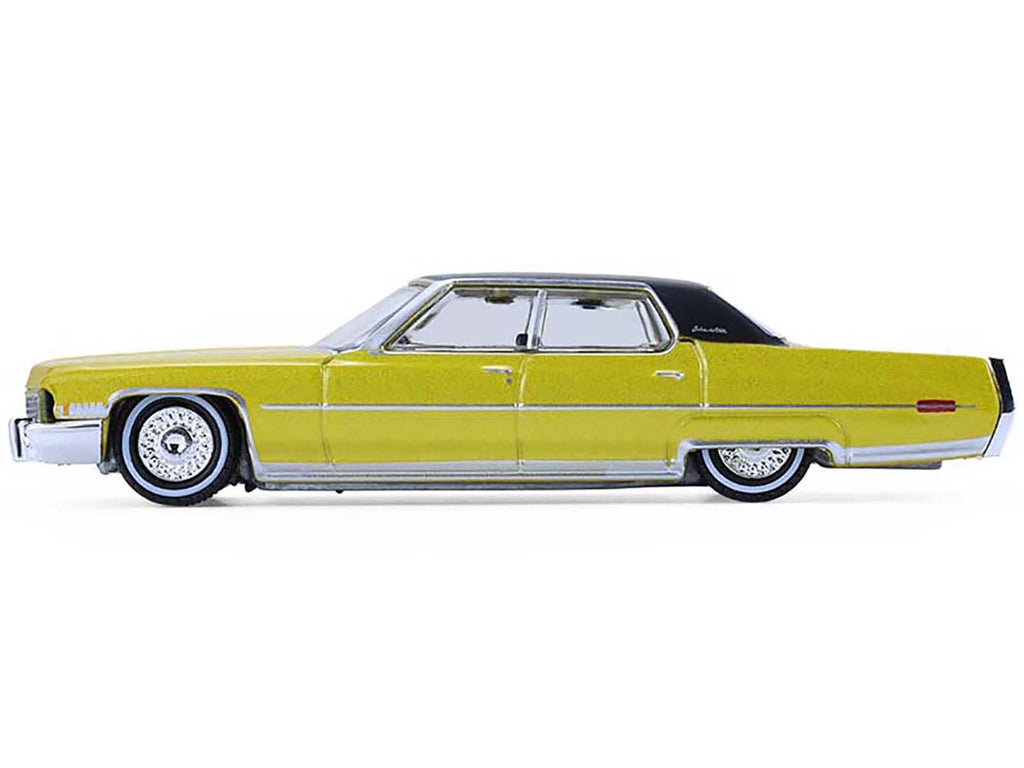 1971 Cadillac Sedan Deville Lowrider Gold Metallic with Black Top "California Lowriders" Series 7 1/64 Diecast Model Car by Greenlight-1