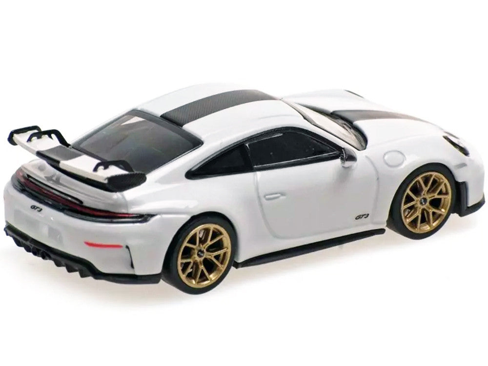 2025 Porsche 911 (992.2) GT3 Weissach Package White with Carbon Stripe Limited Edition to 240 pieces Worldwide 1/64 Diecast Model Car by Minichamps-2