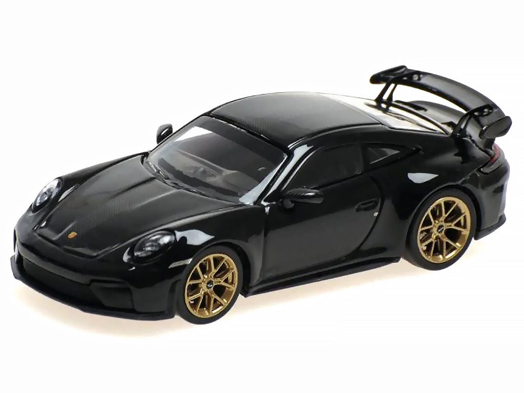 2025 Porsche 911 (992.2) GT3 Weissach Package Black with Carbon Stripe Limited Edition to 240 pieces Worldwide 1/64 Diecast Model Car by Minichamps-1