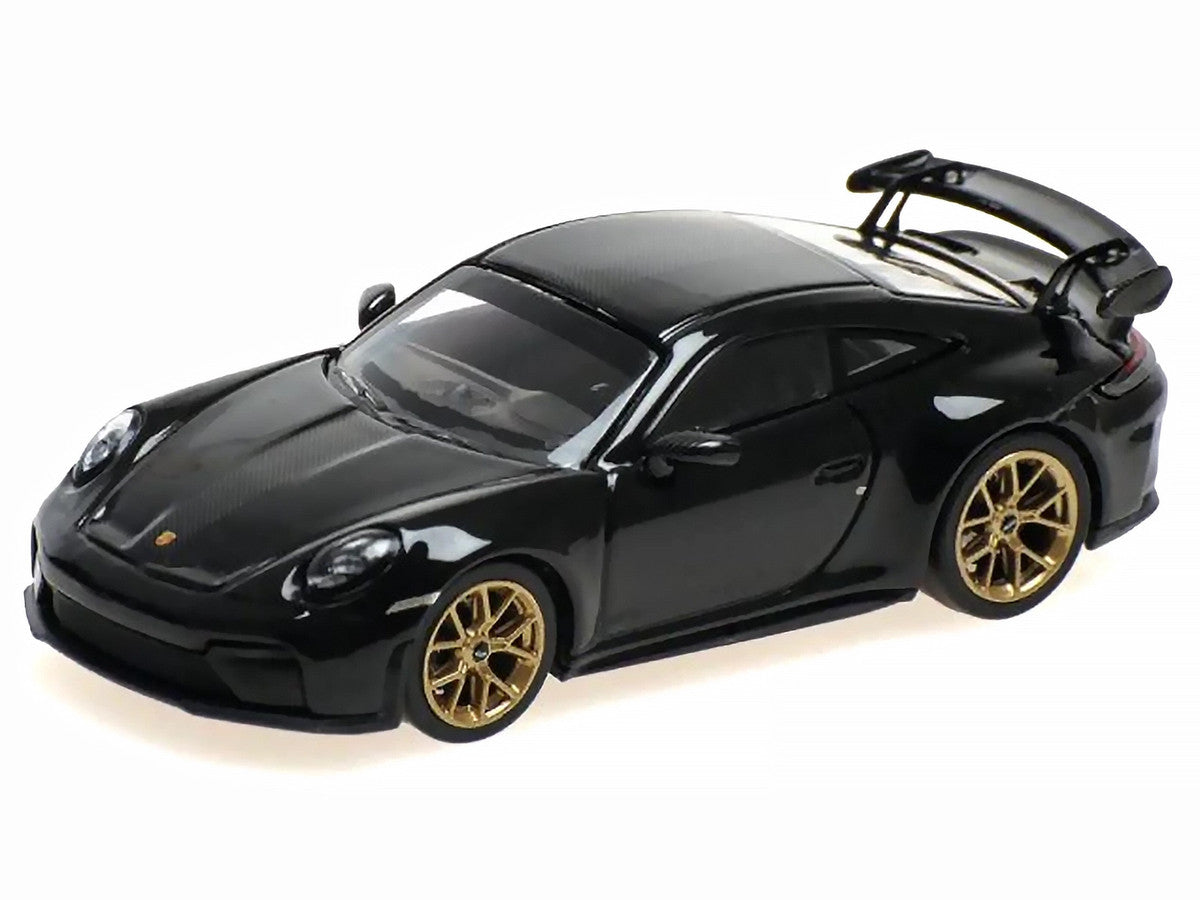 2025 Porsche 911 (992.2) GT3 Weissach Package Black with Carbon Stripe Limited Edition to 240 pieces Worldwide 1/64 Diecast Model Car by Minichamps-1
