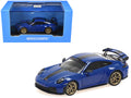 2025 Porsche 911 (992.2) GT3 Weissach Package Blue with Carbon Stripe Limited Edition to 240 pieces Worldwide 1/64 Diecast Model Car by Minichamps-0