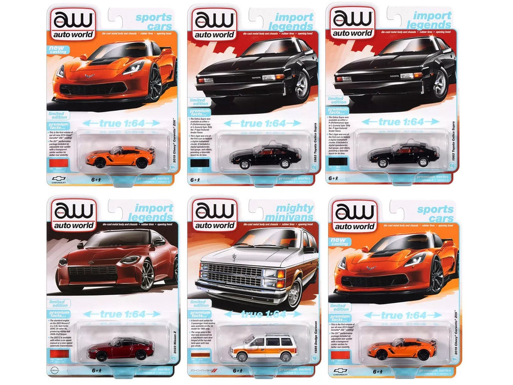 Auto World Premium 2024 Set A of 6 pieces Release 2 1/64 Diecast Model Cars by Auto World-0