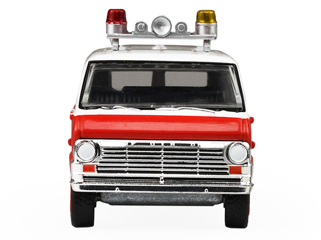 1969 Ford Econoline Ambulance "Los Angeles Fire Department" Red and White "Fire & Rescue" Series #5 1/64 Diecast Model Car by Greenlight-0