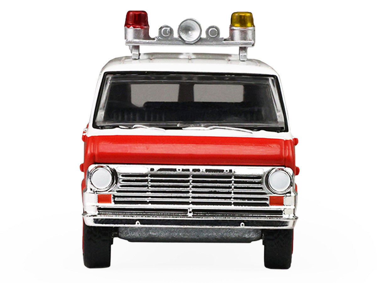 1969 Ford Econoline Ambulance "Los Angeles Fire Department" Red and White "Fire & Rescue" Series #5 1/64 Diecast Model Car by Greenlight-0