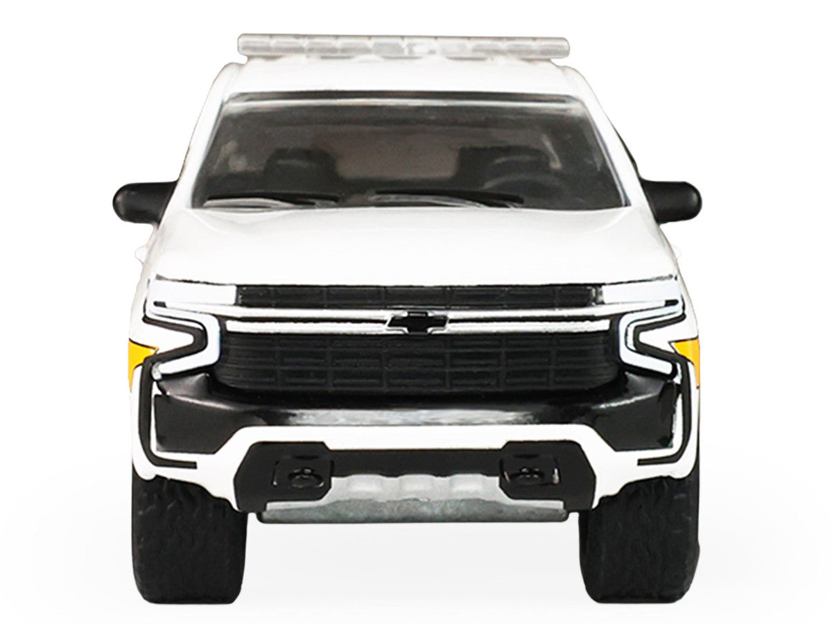 2024 Chevrolet Tahoe "Montgomery County Maryland Fire & Rescue Bethesda-Chevy Chase Rescue Squad" White with Yellow Stripes "Fire & Rescue" Series #5 1/64 Diecast Model Car by Greenlight-0