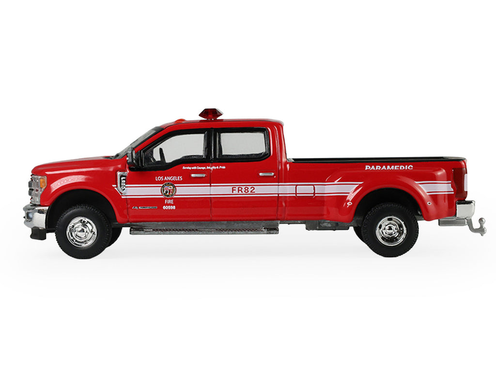 2018 Ford F-350 Pickup Truck "Los Angeles Fire Department" Red with White Stripes "Fire & Rescue" Series #5 1/64 Diecast Model Car by Greenlight-0
