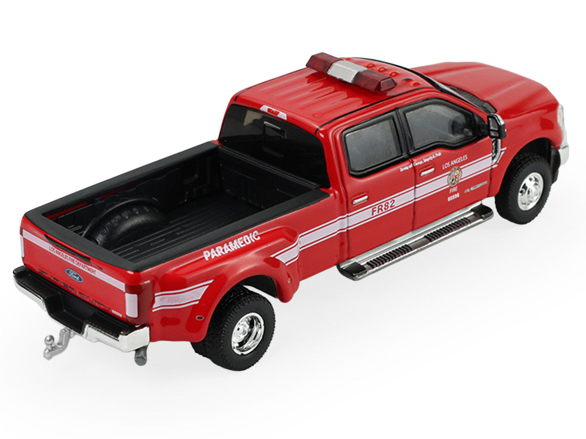 2018 Ford F-350 Pickup Truck "Los Angeles Fire Department" Red with White Stripes "Fire & Rescue" Series #5 1/64 Diecast Model Car by Greenlight-1