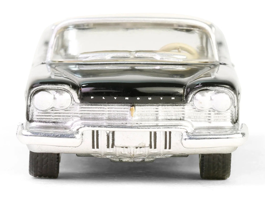 1957 Plymouth Belvedere Jet Black with Sand Dune White Top and Stripes "Showroom Floor" Series 6 1/64 Diecast Model Car by Greenlight-1