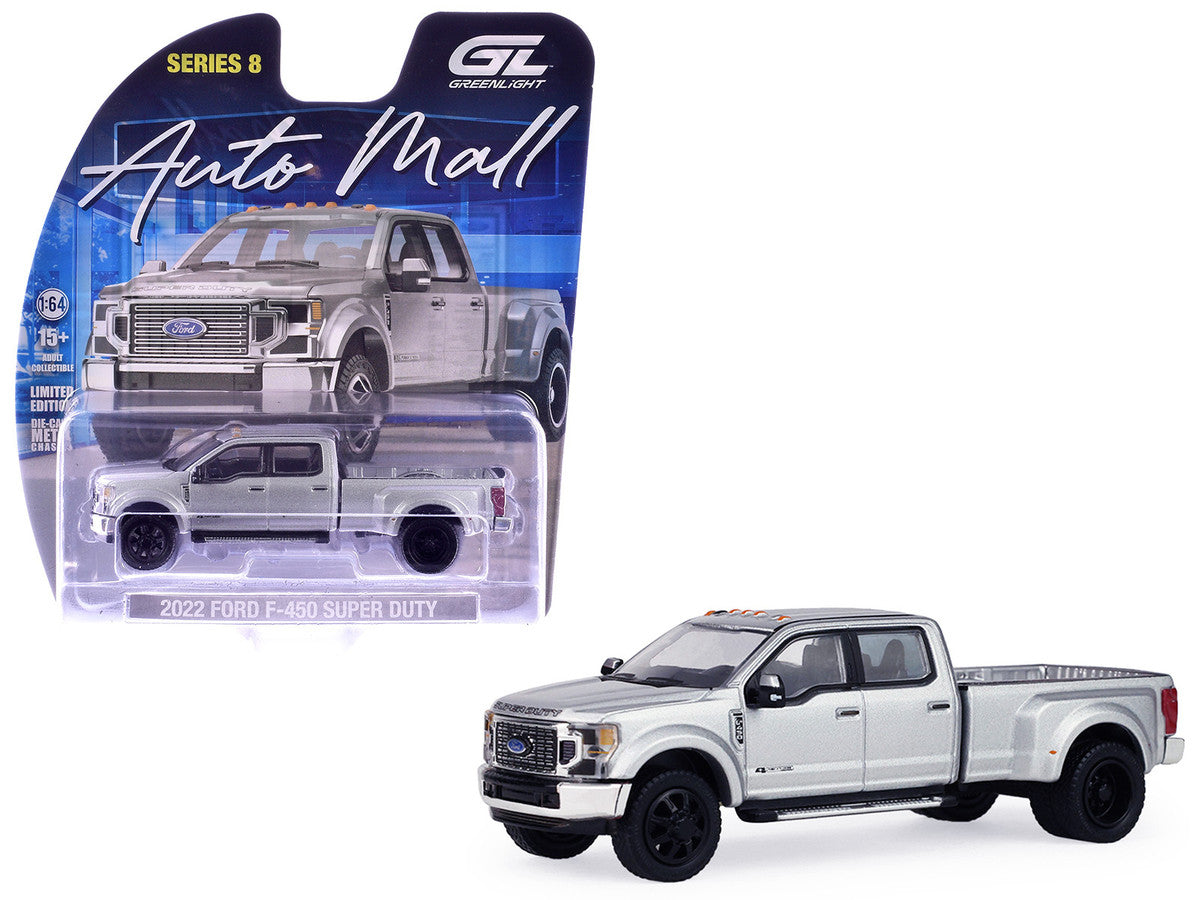 2022 Ford F-450 Super Duty Pickup Truck Iconic Silver Metallic "Auto Mall" Series 8 1/64 Diecast Model Car by Greenlight-4