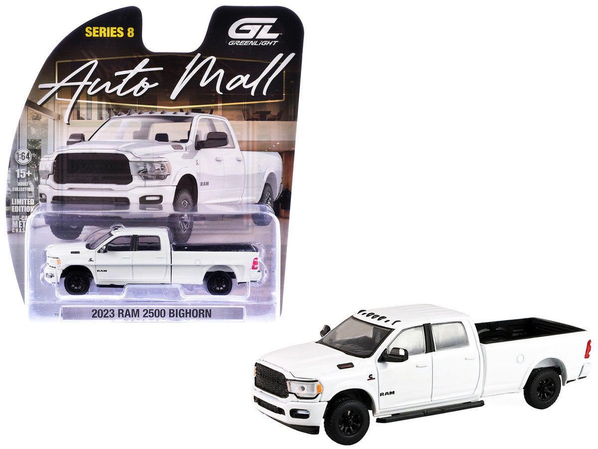 2023 Ram 2500 Bighorn Pickup Truck White "Auto Mall" Series 8 1/64 Diecast Model Car by Greenlight-0
