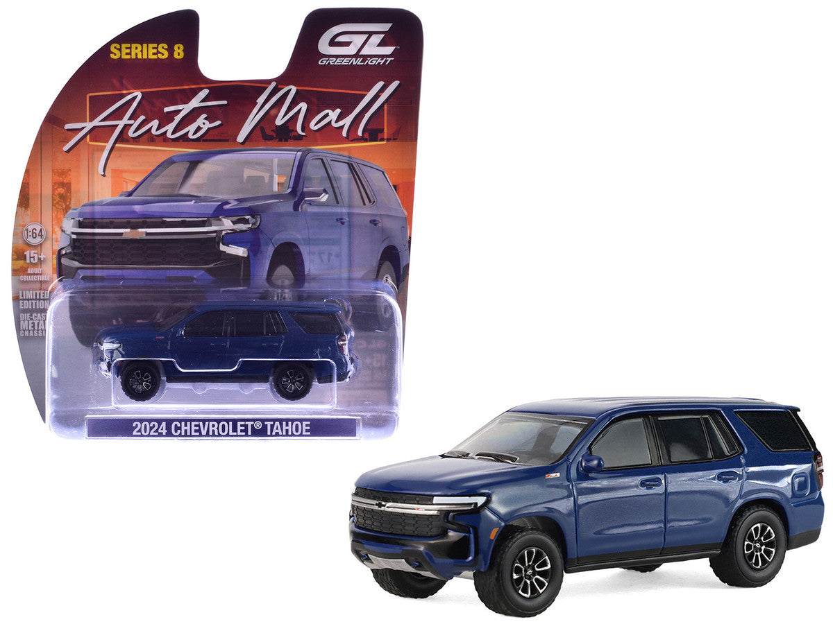 2024 Chevrolet Tahoe Midnight Blue Metallic "Auto Mall" Series 8 1/64 Diecast Model Car by Greenlight-4