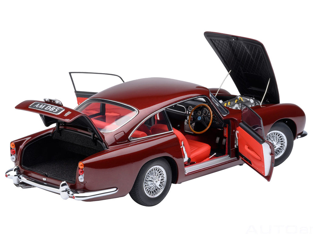 Aston Martin DB5 RHD (Right Hand Drive) Dubonnet Rosso Red Metallic 1/18 Model Car by Autoart-0