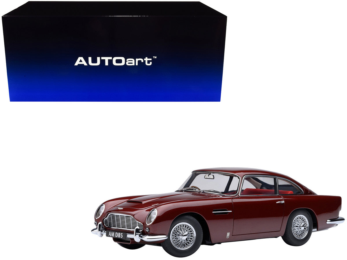 Aston Martin DB5 RHD (Right Hand Drive) Dubonnet Rosso Red Metallic 1/18 Model Car by Autoart-4