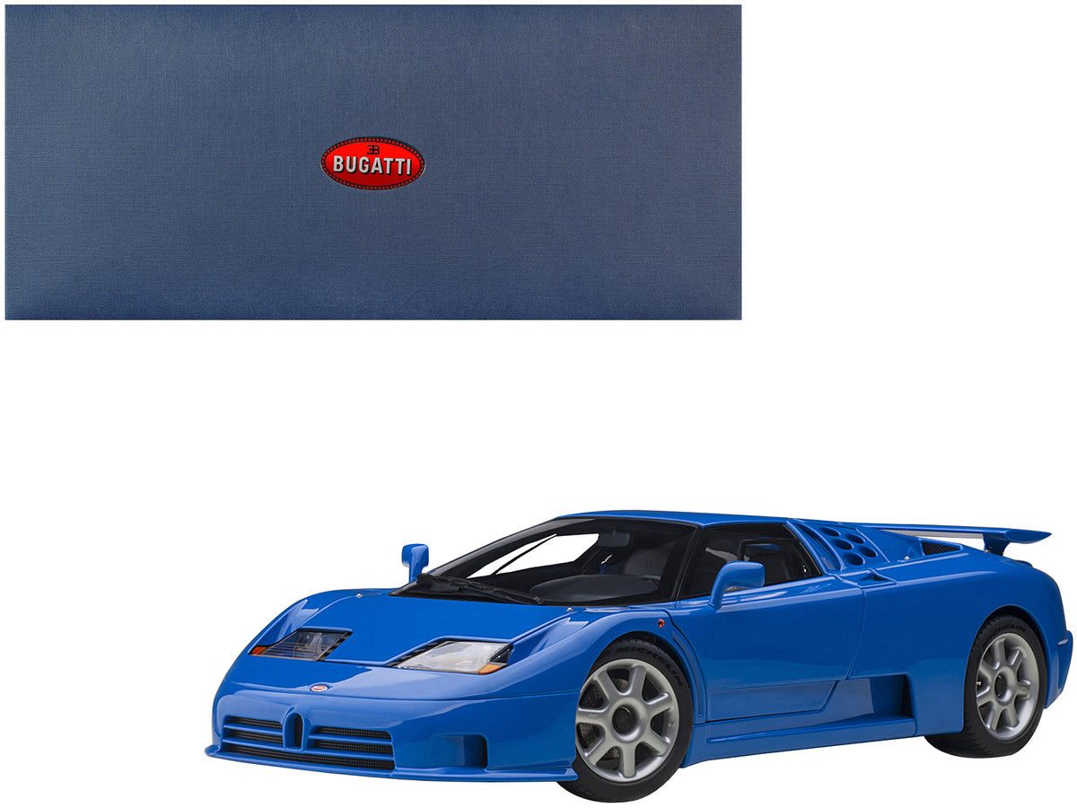 Bugatti EB110 SS Super Sport French Racing Blue with Silver Wheels 1/18 Model Car by Autoart-0