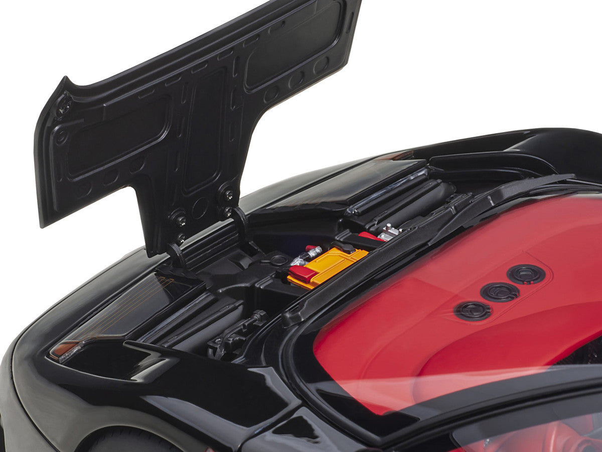 Bugatti EB110 SS Super Sport Nero Vernice Black with Red Interior and Silver Wheels 1/18 Model Car by Autoart-2