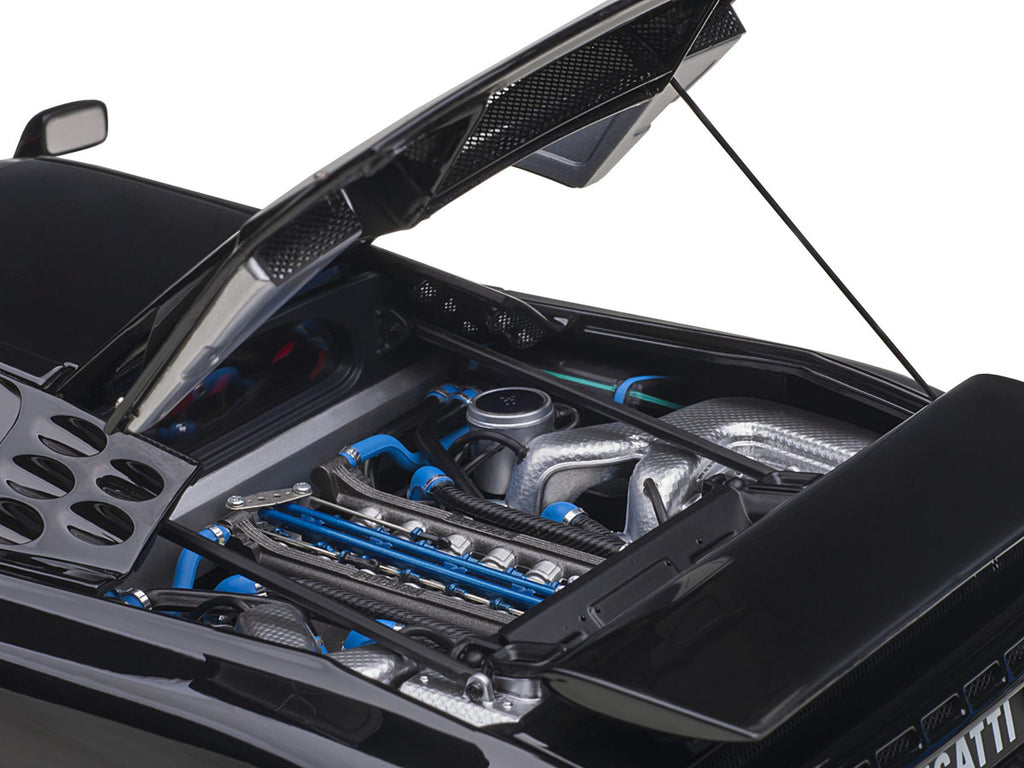 Bugatti EB110 SS Super Sport Nero Vernice Black with Red Interior and Silver Wheels 1/18 Model Car by Autoart-3
