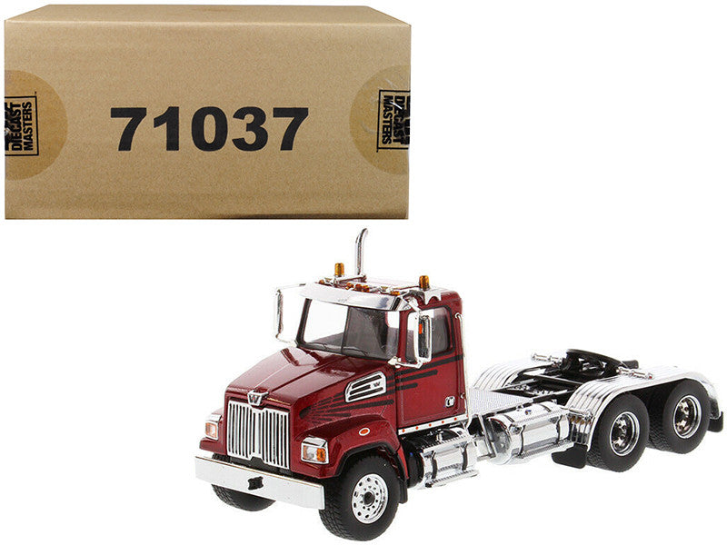 Western Star 4700 SF Tandem Day Cab Tractor Metallic Red 1/50 Diecast Model by Diecast Masters-0