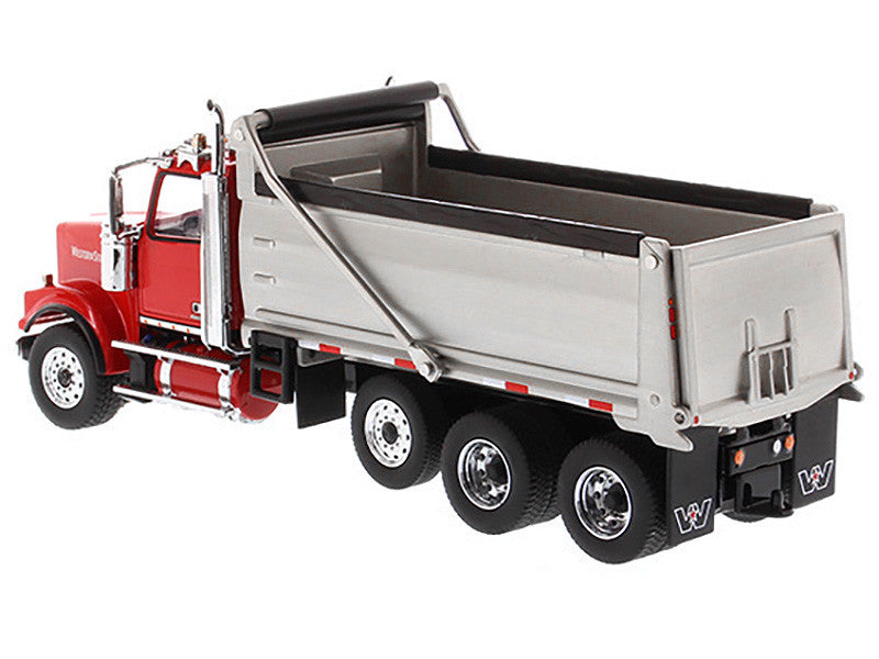 Western Star 4900 SF Dump Truck Red and Silver 1/50 Diecast Model by Diecast Masters-3