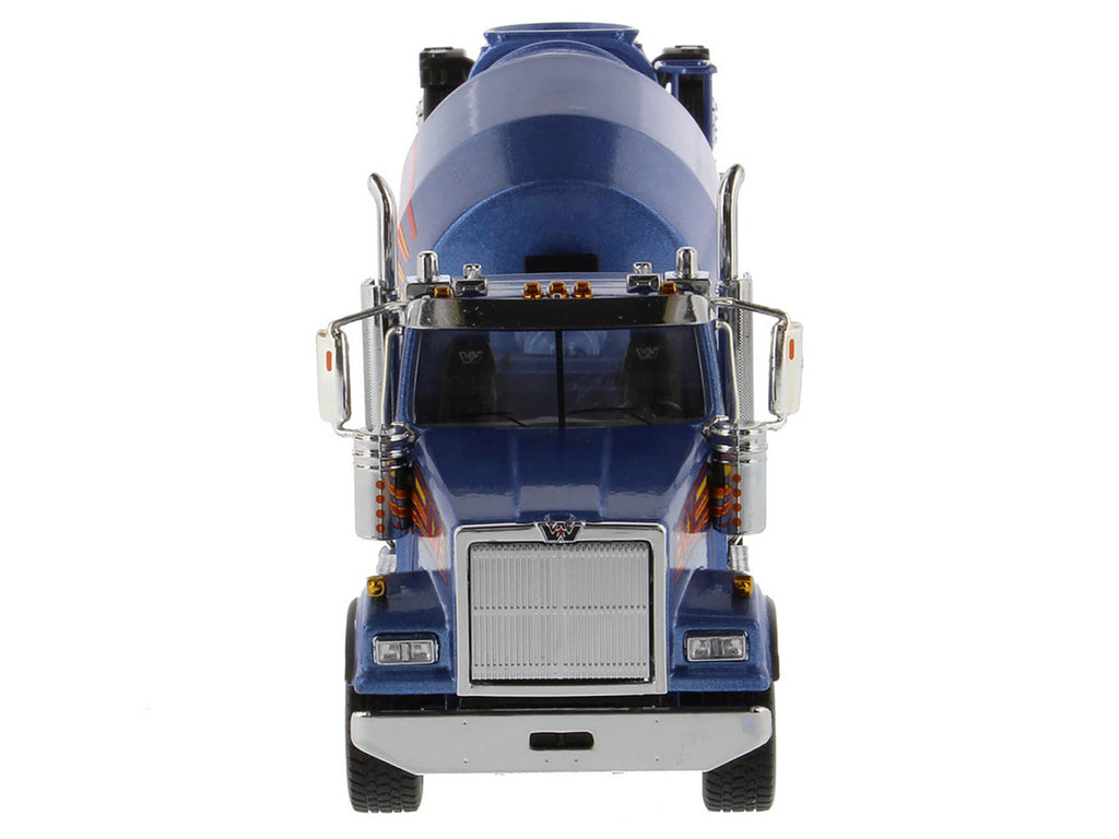 Western Star 4900 with Bridgemaster McNeilus Mixer Blue Metallic "Transport Series" 1/50 Diecast Model by Diecast Masters-2