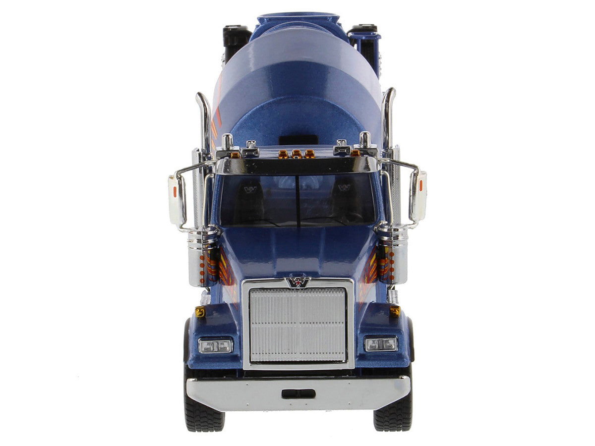 Western Star 4900 with Bridgemaster McNeilus Mixer Blue Metallic "Transport Series" 1/50 Diecast Model by Diecast Masters-2