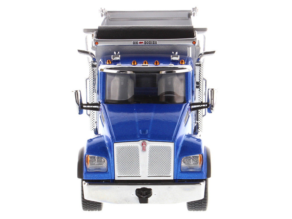 Kenworth T880S SFFA Tandem Axle with Pusher Axle OX Stampede Dump Truck Blue and Chrome "Transport Series" 1/50 Diecast Model by Diecast Masters-3