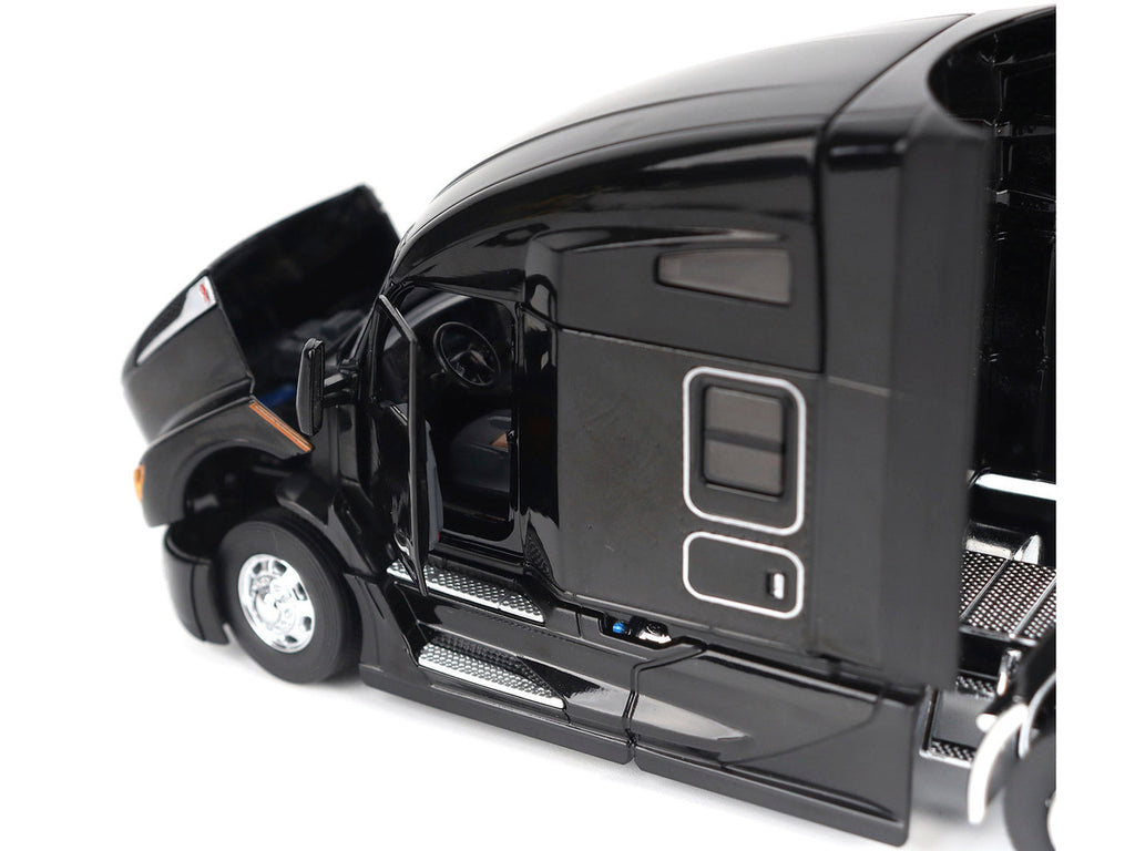 Kenworth T680 76" High Roof Sleeper Cab Truck Tractor Black "Transport Series" 1/50 Diecast Model by Diecast Masters-3