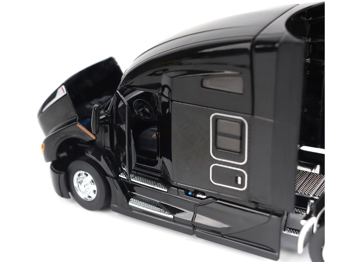 Kenworth T680 76" High Roof Sleeper Cab Truck Tractor Black "Transport Series" 1/50 Diecast Model by Diecast Masters-3