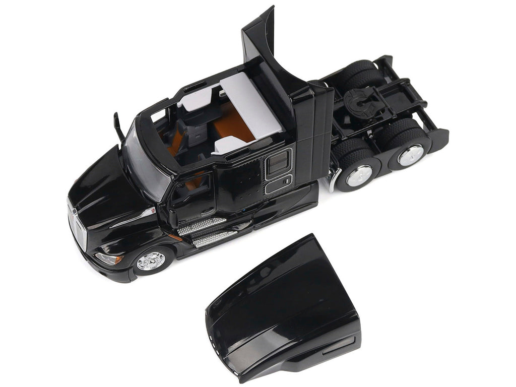 Kenworth T680 76" High Roof Sleeper Cab Truck Tractor Black "Transport Series" 1/50 Diecast Model by Diecast Masters-1