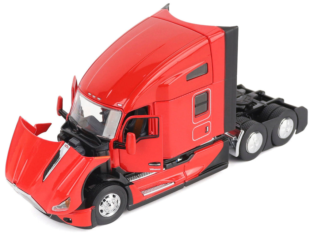 Kenworth T680 76" High Roof Sleeper Cab Truck Tractor Viper Red "Transport Series" 1/50 Diecast Model by Diecast Masters-3
