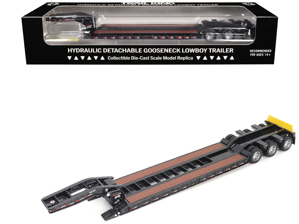 Trail King TK120 Hydraulic Detachable Gooseneck Lowboy Trailer Black (Regular Version) "Transport Series" 1/50 Diecast Model by Diecast Masters-4