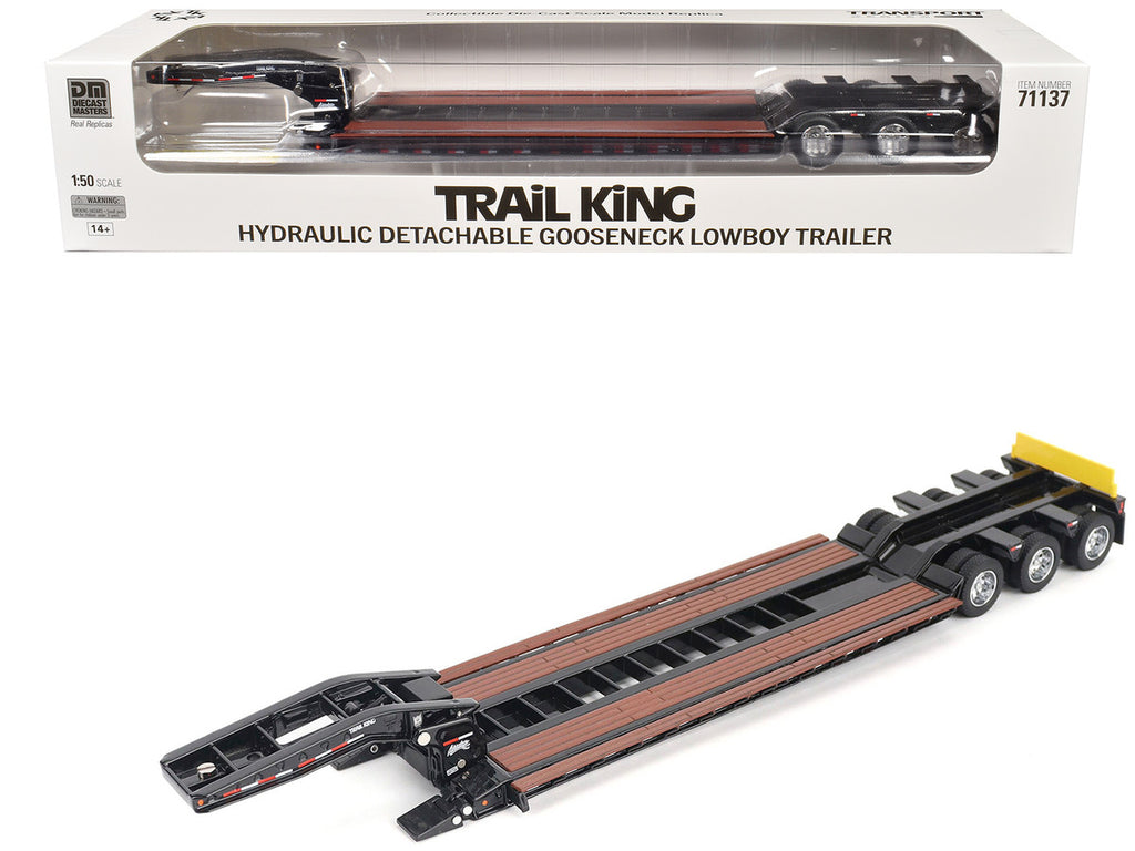 Trail King TK120 Hydraulic Detachable Gooseneck Lowboy Trailer Black (Outrigger Version) "Transport Series" 1/50 Diecast Model by Diecast Masters-4